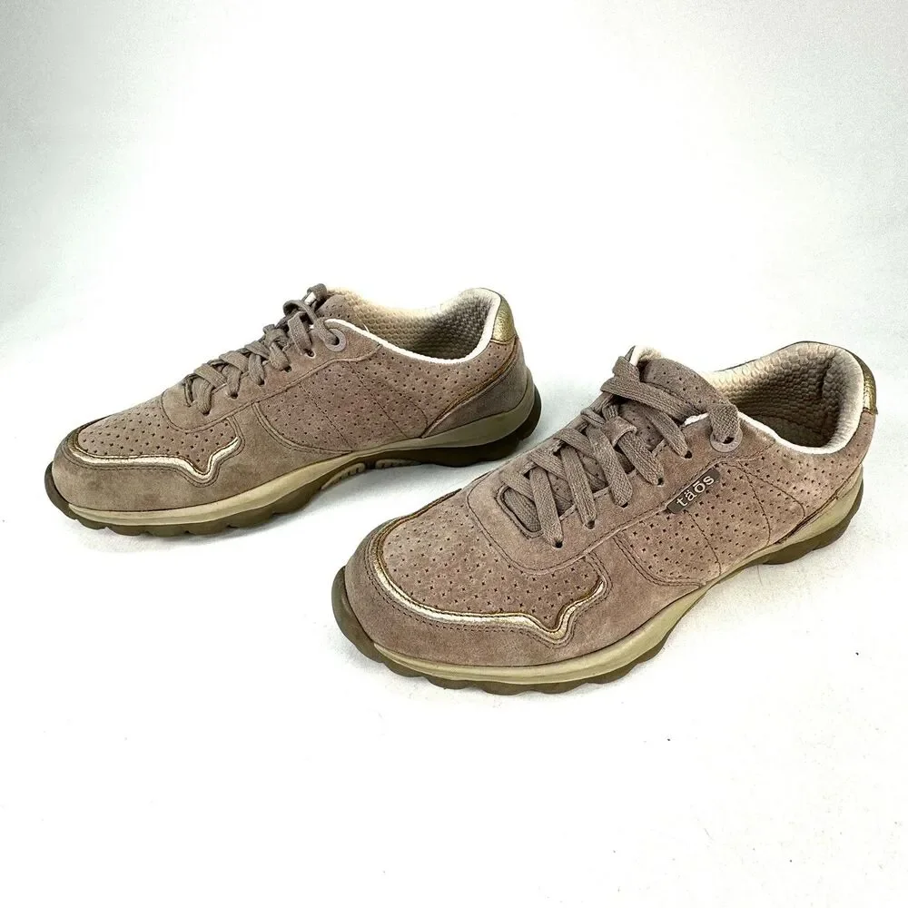 Taos Womens Lifestyle Tan Suede Comfort Cushioned Sneaker Shoes Size US 9.5